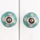 Sea Green Etched Dot Ceramic Drawer Knob